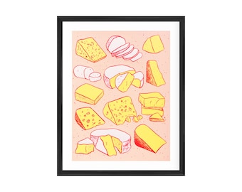 Cheese Neon Silkscreened Art Print