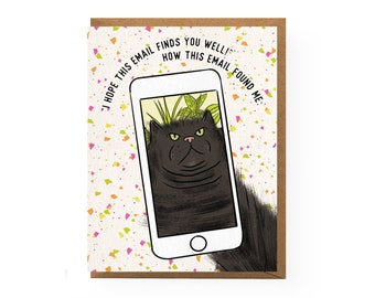 How This Email Found Me Card | everyday greeting card, cat greeting card