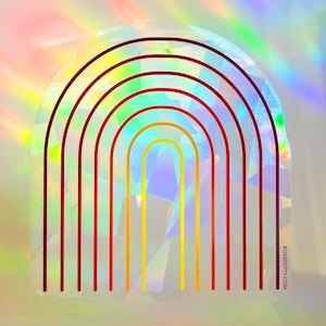 Retro Rainbow Suncatcher Decal | suncatcher sticker, rainbow maker decal, rainbow window decal