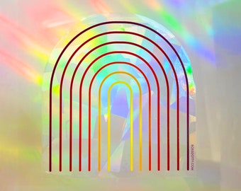 Retro Rainbow Suncatcher Calcomanía / atrapasoles pegatina, calcomanía rainbow maker, calcomanía de ventana arco iris