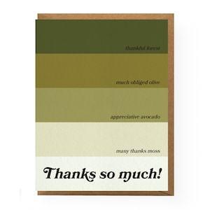 Paint Chip Thank You Card | artist thank you card, designer thank you card