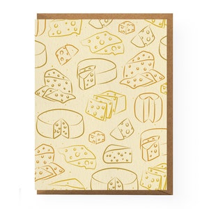 Cheese Patterned Notecard | cheese greeting card, cheese notecard, cheese lovers card
