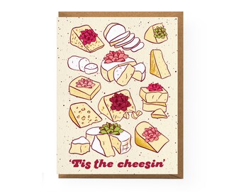 Tis The Cheesin' Holiday Card (Single Card or Set of 6)