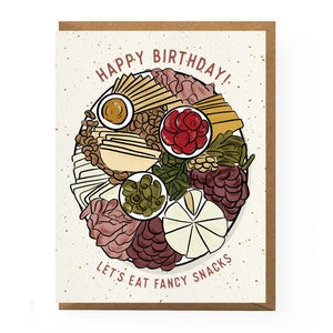 Charcuterie Birthday Card | cheese birthday card, foodie birthday card, snacks birthday card
