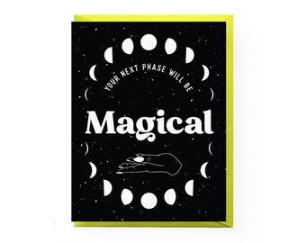 Magical Next Phase Card | moon phases card, graduation card, new job card, moon encouragement card