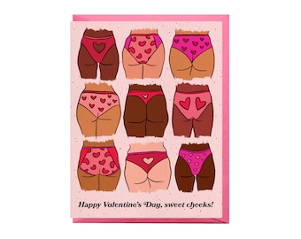 Funny Valentines Card | Sweet Cheeks Butt Greeting Card