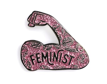 Feminist Glitter Enamel Pin
