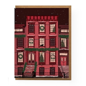 Holiday Brownstone Card • Brooklyn Holiday Card (Single Card or Set of 6)