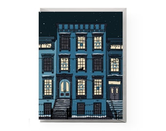 Hanukkah Brownstone Card • Brooklyn Hanukkah Card (Single Card or Set of 6)