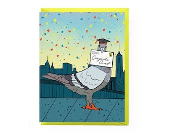 Pigeon Graduation Card | NYC Congratulations Card | Funny Greeting Card