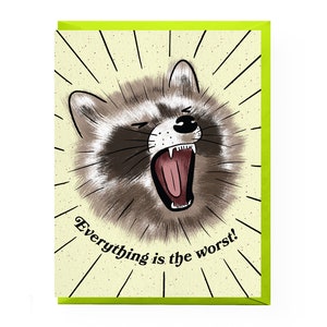 The Worst Raccoon Sympathy Card | funny sympathy card, break-up card, divorce card