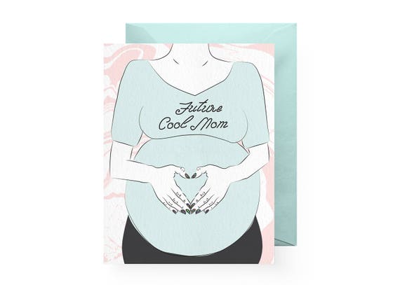 Biglietto Di Congratulazioni Gravidanza Futura Mamma Cool Etsy