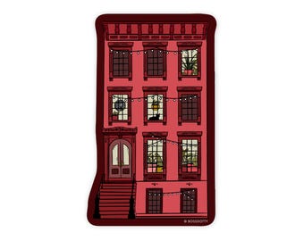 Calcomanía de Brownstone / calcomanía de Nueva York, calcomanía de Brooklyn, calcomanía de ciudad