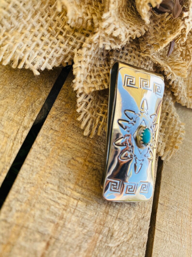 Native American Navajo Turquoise /& Sterling Silver Money Clip