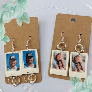 Bachelorette Party Earrings / Bridal Gift/ Personalized Bride Earrings/ Polaroid Earrings/ Groom Photo Earring
