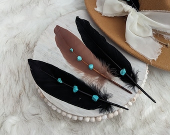 Plumas de banda de sombrero. Accesorio de banda para sombrero. Pluma personalizada para tu sombrero. Actualiza tu sombrero occidental favorito. Accesorio para sombrero/Joyería para sombrero