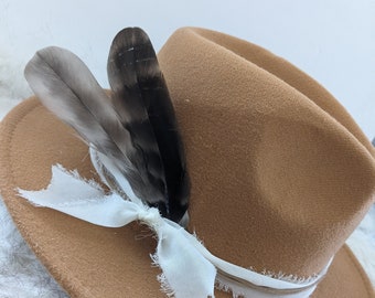 Plumas de banda de sombrero liso. Accesorio de banda para sombrero. Pluma para tu sombrero. Actualiza tu sombrero occidental favorito. Accesorio para sombrero/Joyería para sombrero