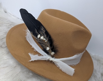 Rustic Hat Band Feathers.  Hat Band Accessory. Custom Feather for your hat.  Update your favorite western hat. Hat Accessory/Hat Jewelry