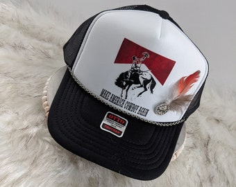 Make America Cowboy Trucker Hat / Customize your trucker hat!  Country Concert Hat/ Girls Trip Hat/ Western Trucker Hat