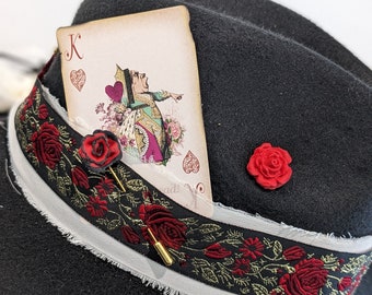 Red Rose Hat Pins and hat accessories! Add to your favorite Western Hat, Fedora, Floppy Hat, Wide Brim Hat ! Hat Accessory/Red Rose Pin