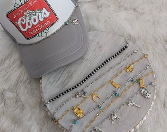 Cowgirl Trucker Hat Charm Chains / Hat Charm/Hat Chains/Trucker Hat Accessory!