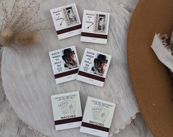 Cowboy Hat Band Matchbook.  Cowboy Matchbooks for your hat / Hat Band Accessory.  Update your favorite western hat. Hat Accessory