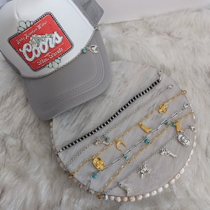 Cowgirl Trucker Hat Charm Chains / Hat Charm/Hat Chains/Trucker Hat Accessory!
