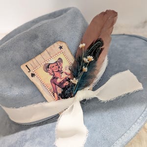 Cartes à jouer cow-girl en strass à coller dans votre bandeau. Carte de cow-boy pour chapeau. Carte de cow-girl vintage en strass