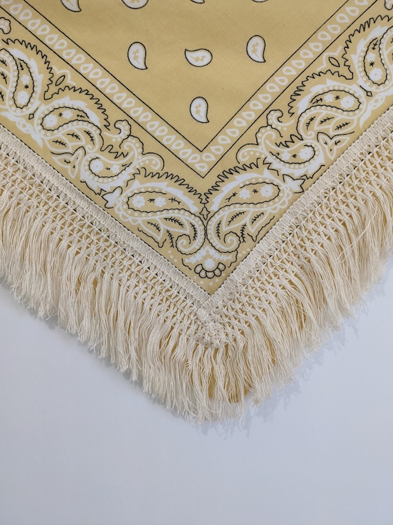 Cotton Fringe bandana! Fall Neck Scarf. Neutral Fall Bandana. Everyday Bandana the perfect fall accessory.