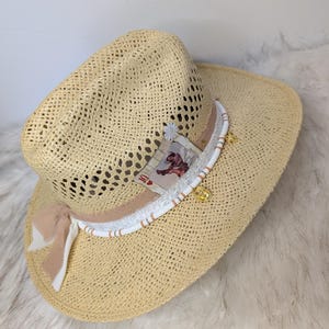Summer Cowgirl Straw Hat / Cowgirl Beach Hat / Cowgirl Hat/ Custom Cowgirl Hat
