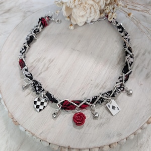Queen of Hearts Bandana Charm Necklace or Bandana charm Bracelet