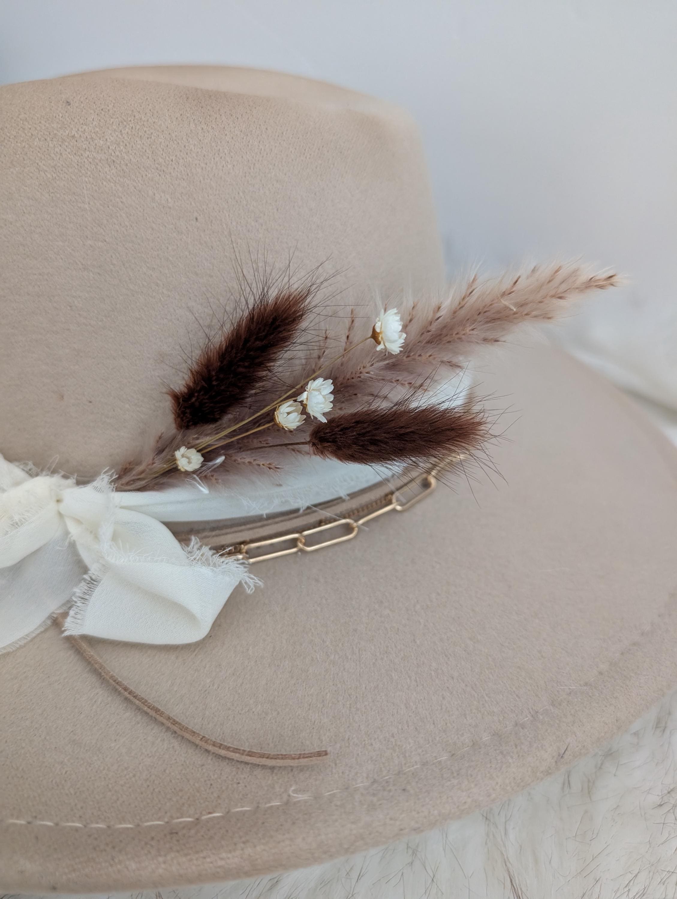 Boho/western White wool feather hat White Pageant II Western Hat – Classic Rock Couture main image 2