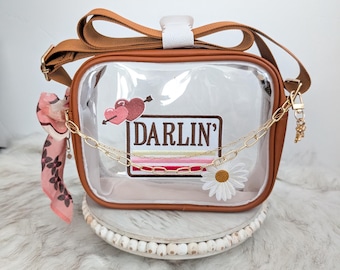 Western concert crossbody purse / Clear stadium bag/ Clear concert bag