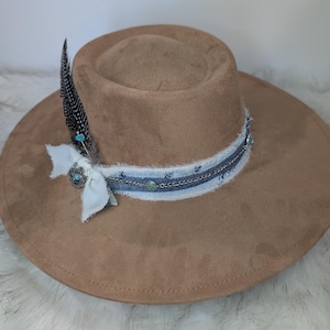 Cowgirls Fedora mit breiter Krempe / Country Konzerthut / Cowgirl Hut / Custom Hut
