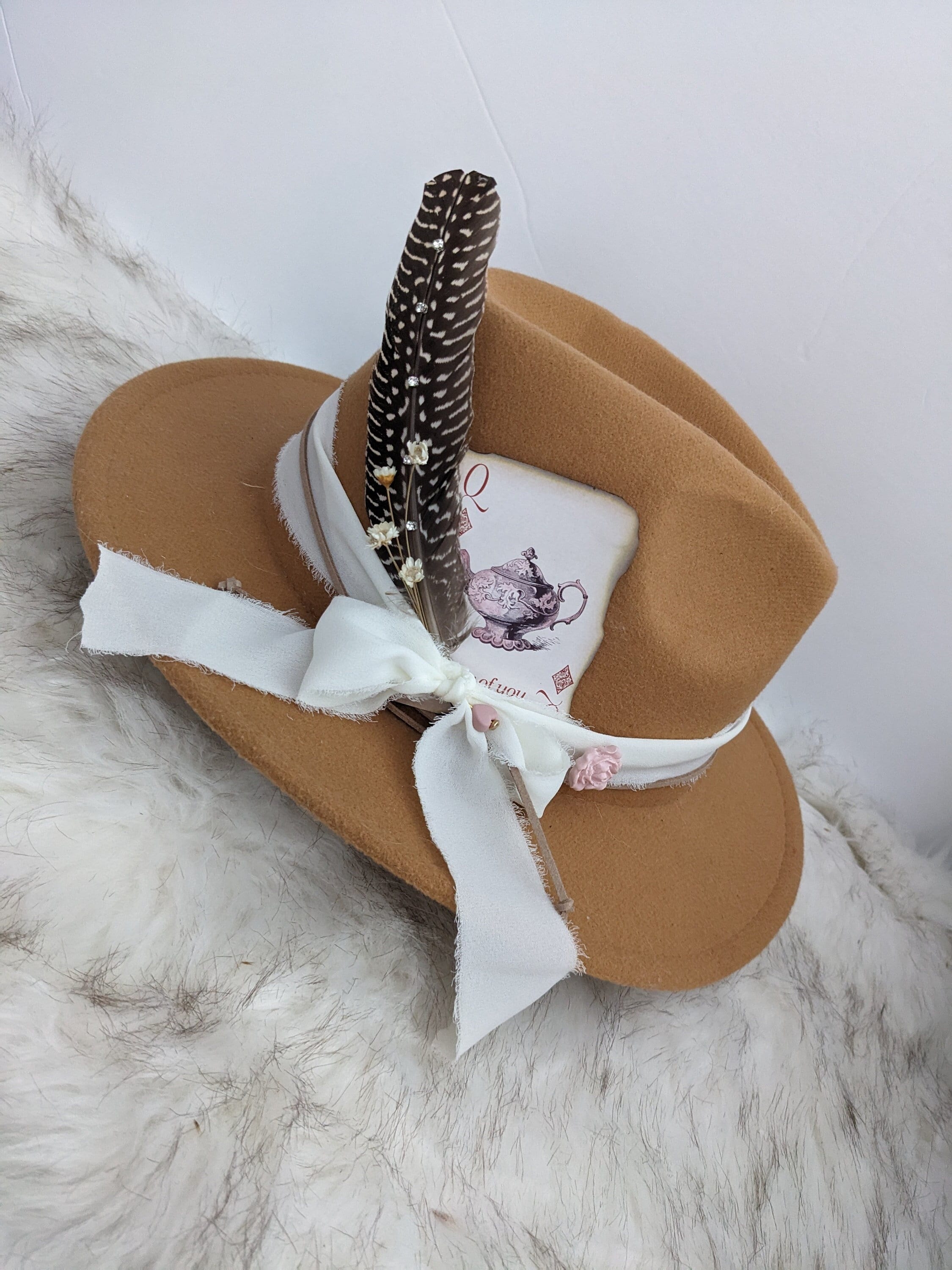 Custom Floral DIY Hat Band With Playing Card. Add to Your  display picture 3