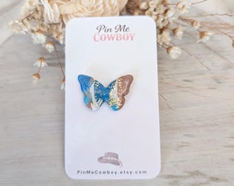 Cowboy Butterflies / Western butterfly hat pins/ Cowgirl hat pin