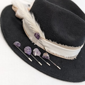 Amethyst Hat Pins! Add to your favorite western hat, beanie, Fedora, lapel, or scarf! Hat Accessory/Western Brooch/Hat Pin/Hat Jewelry