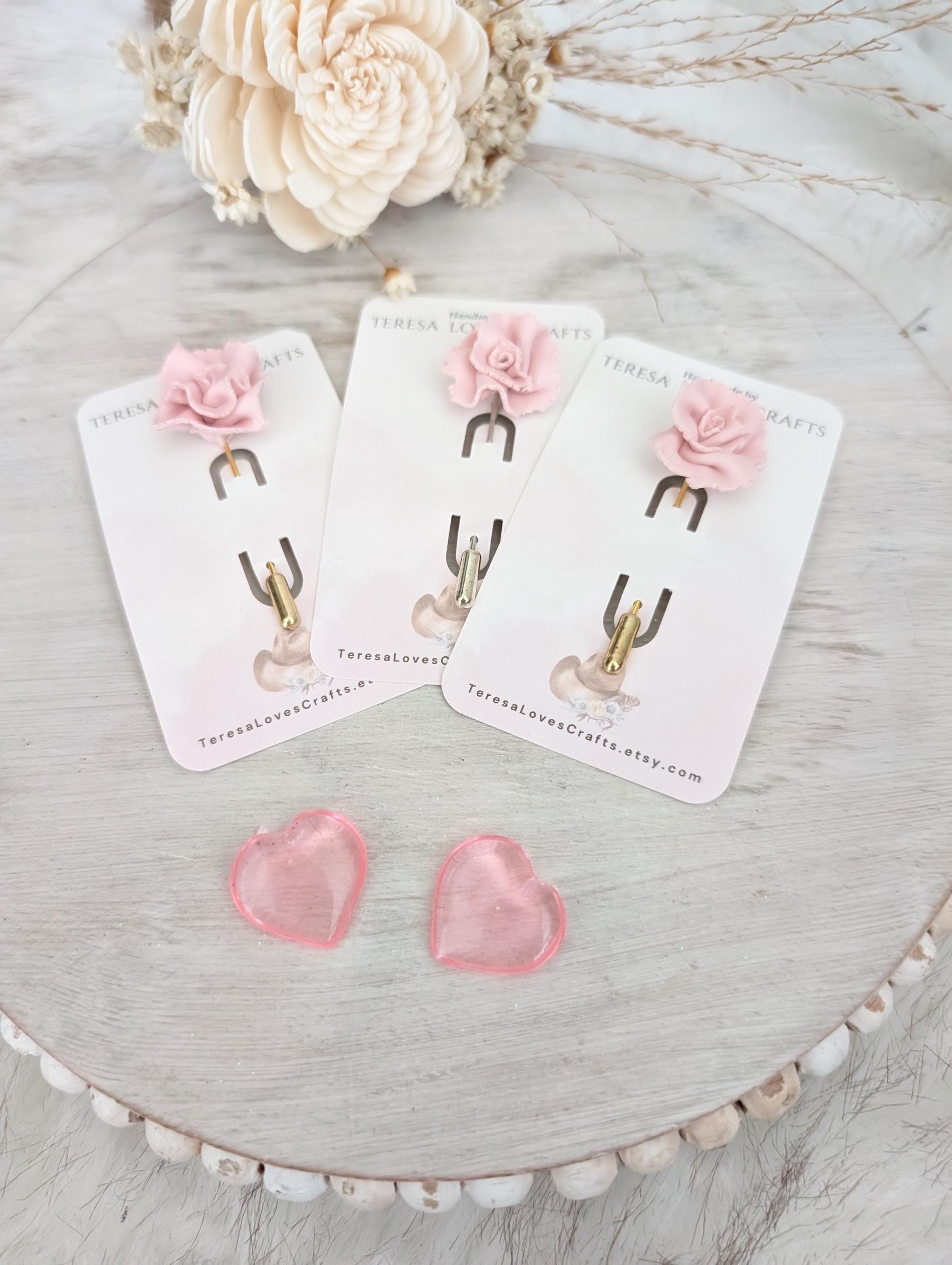Pink Rose Hat Pins. Cowgirl Hat Pins!  Update your favorite western hat. Hat Accessory/Western Brooch