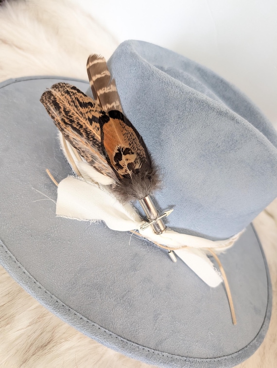 Western Feather Hat Pin! Upcycled Casing Feather Hat Pin. - Etsy display picture 3