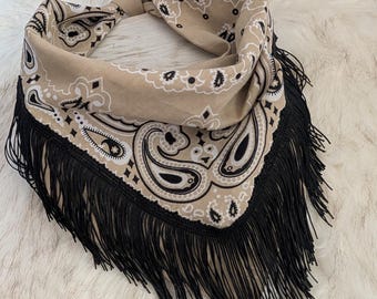 Cowgirl Fringe Bandana/ Cotton fringe bandana / Cowgirl accessory