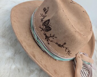 Sweet Cowgirl hat for your little cowgirl. Butterfly trails custom cowgirl hat