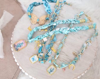 Sunset Rodeo Collection Bandana Necklaces / Turquoise dream bandana necklace