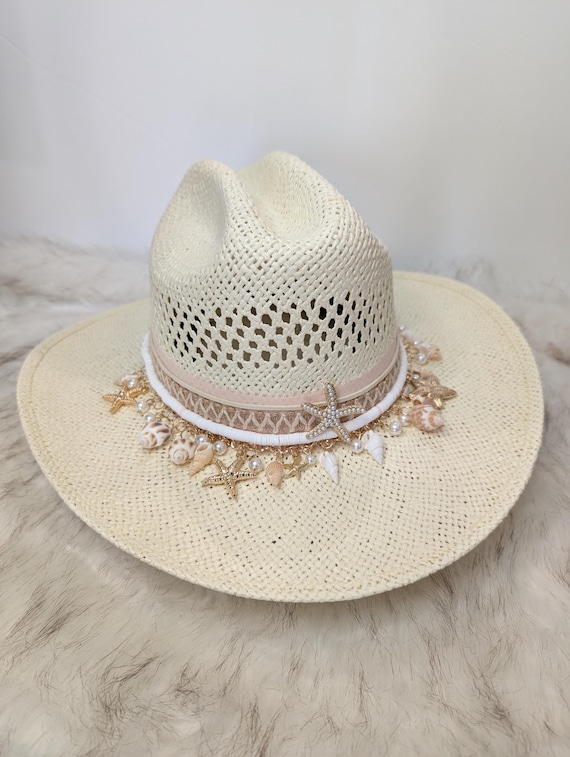 Coastal Cowgirl Straw Cowgirl Hat / Cowgirl Beach Hat  display picture 3