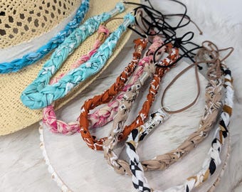Rodeo Bandana Hat Band Collection/ Braided bandana hat band