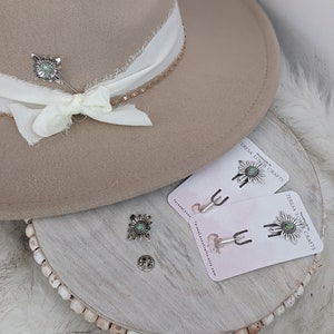 Floral Stone Cowgirl Hat Pins!  Update your favorite western hat. Hat Accessory/Western Brooch