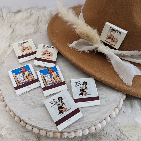 Cowgirl Hat Band Matchbook.  Hat Band Accessory. Cowgirl Matchbook for hat.  Update your favorite western hat. Hat Accessory/ Hat Pick