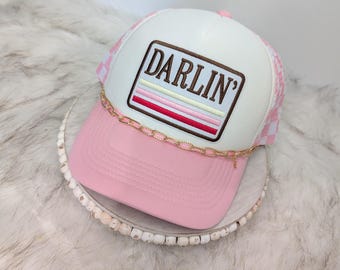Darlin Trucker hat/ Western Sass/ Summer Trucker Hat / Country Concert Hat/ Girls Trip Hat/ Western Trucker Hat