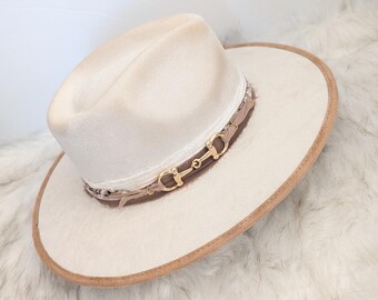 Rustic Cowboy custom vegan suede rancher hat / Cowboy Hat/ Custom Rancher Hat