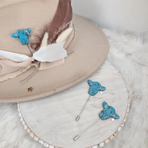 Cow Hat Pins with cute charm ears! Update your favorite western hat. Pin to shirt, jacket, purse or scarf! Hat Accessory/Western Brooch