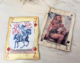Wild Cowgirl Playing Card to stick in your hat. Cowboy Card for hat.  Wild Cowgirl Card!
